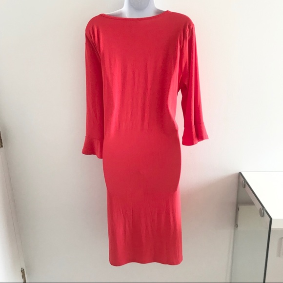 Coletta Grenadine 3/4 Bell Sleeve Slip Dress Plus Size - Picture 8 of 14